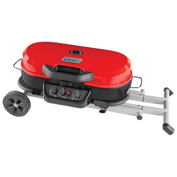 Coleman propane grill with roomy side table, three adjustable burners, quick-fold... from ASI 45647 Coleman Co Inc / Coleman® Jarden Custom