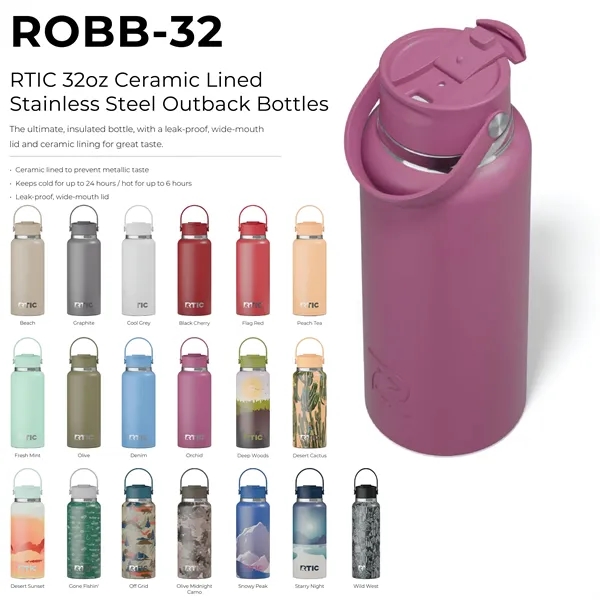 RTIC 32 ounce ceramic lined insulated stainless steel sports bottle with... from ASI 74601 Calico