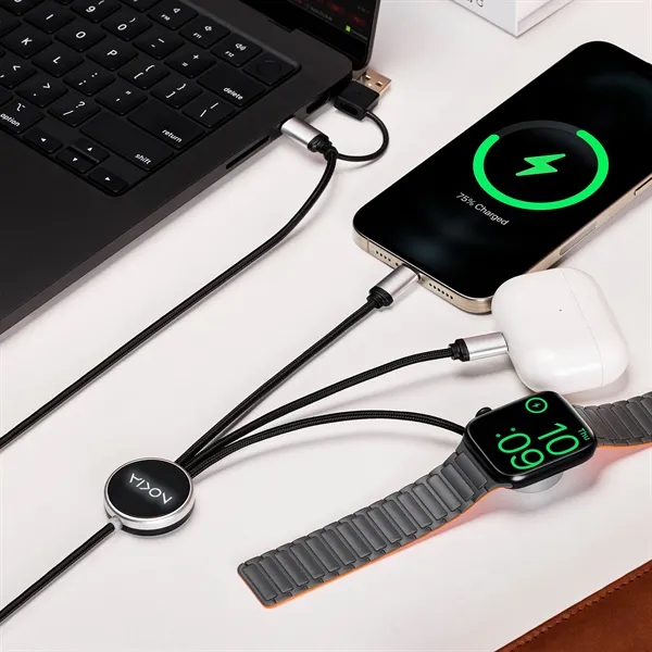 3-in-1 Light-up Charging Cable with Apple & Samsung Watch Charging... from ASI 91435 Tomax USA