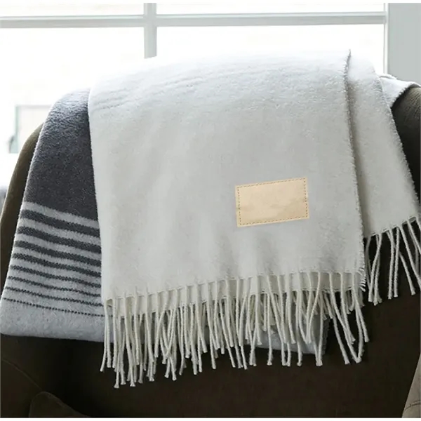 71" x 54" Italian-made knit blanket, fringed on both ends.... from ASI 68507 The Magnet Group