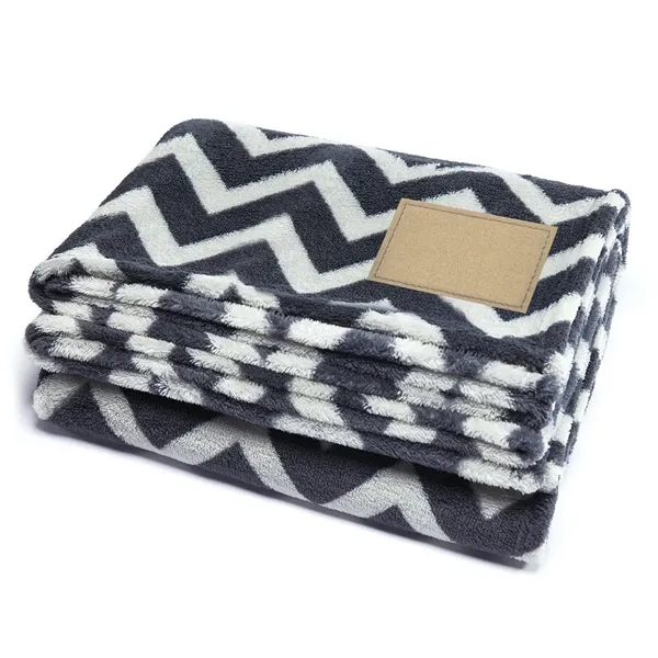 60" x 50" soft-touch blanket in 2-tone gray herringbone print.... from ASI 68507 The Magnet Group