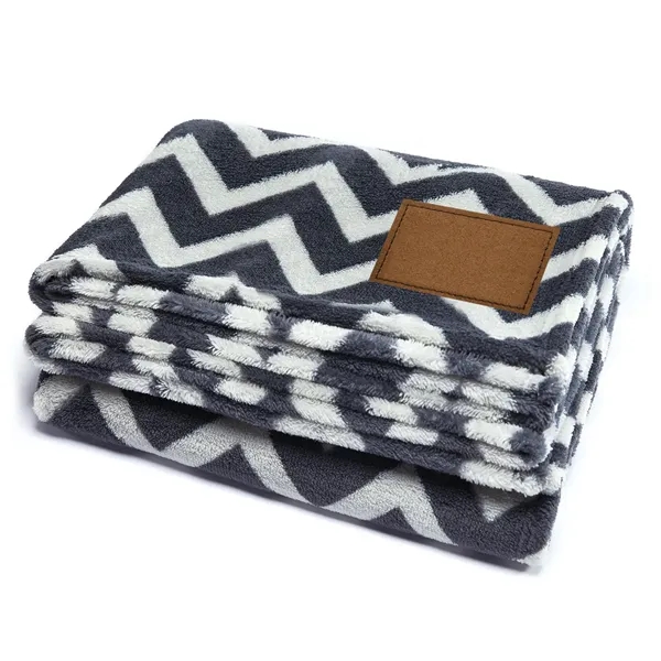 60" x 50" soft-touch blanket in 2-tone gray herringbone print.... from ASI 68507 The Magnet Group