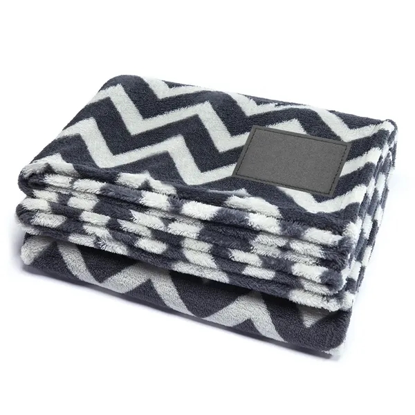 60" x 50" soft-touch blanket in 2-tone gray herringbone print.... from ASI 68507 The Magnet Group