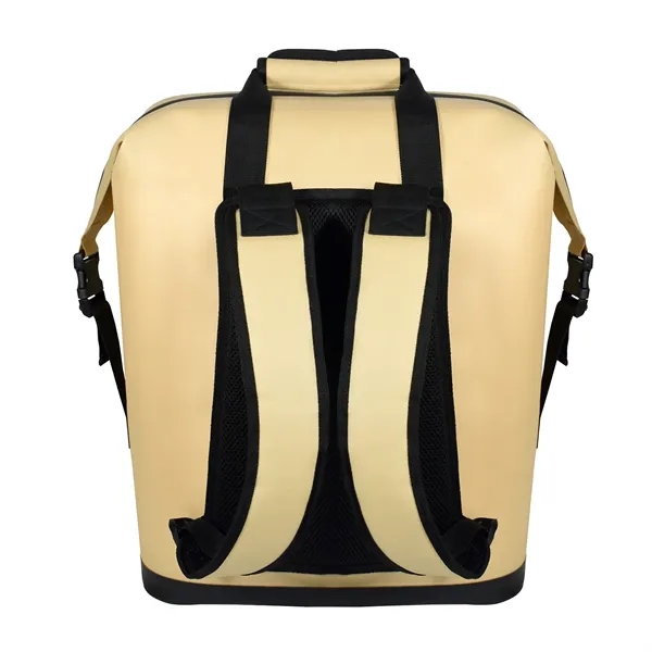 Backpack cooler with straps, top side handle, loops, insulation, and zipper.... from ASI 68507 The Magnet Group / The Bag Factory®