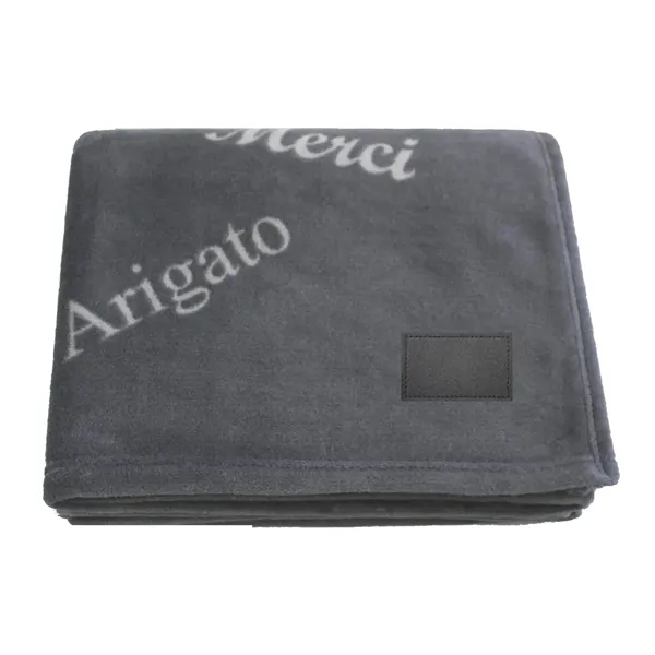 60" x 50" faux-fur throw with "thank you" printed in five... from ASI 68507 The Magnet Group