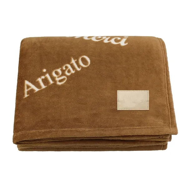 60" x 50" faux-fur throw with "thank you" printed in five... from ASI 68507 The Magnet Group