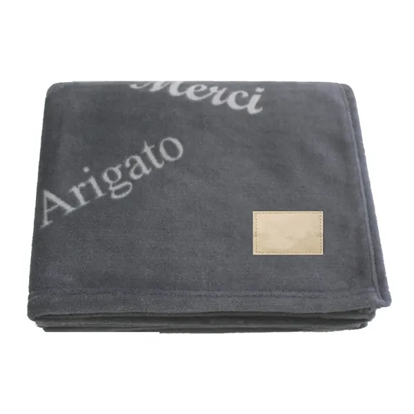 60" x 50" faux-fur throw with "thank you" printed in five... from ASI 68507 The Magnet Group