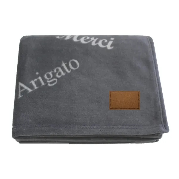 60" x 50" faux-fur throw with "thank you" printed in five... from ASI 68507 The Magnet Group