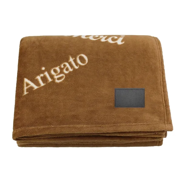 60" x 50" faux-fur throw with "thank you" printed in five... from ASI 68507 The Magnet Group