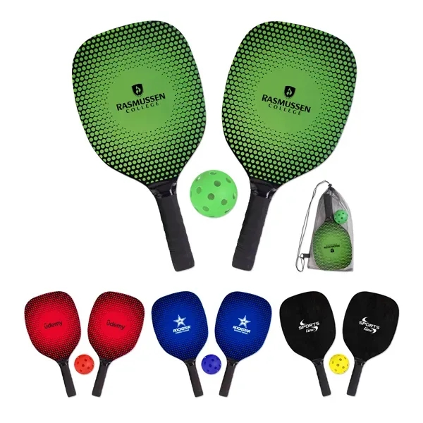 Pickleball set with two paddles, one ball and a mesh pouch... from ASI 98360 WOWLine / WOWLine®