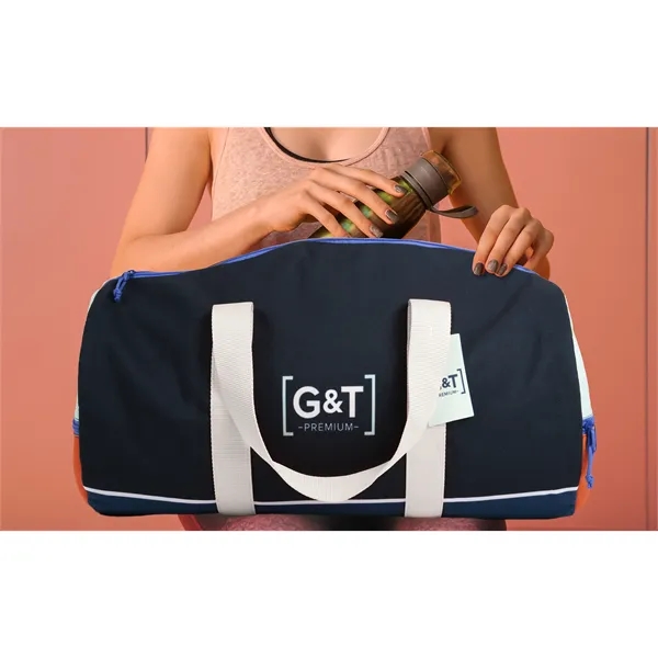 Full color, full bleed eco recycled canvas duffel bag with choice... from ASI 45657 Pop! Promos