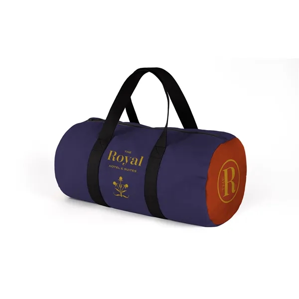 Full color, full bleed eco recycled canvas duffel bag with choice... from ASI 45657 Pop! Promos