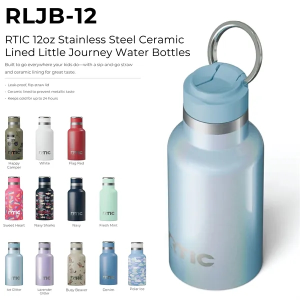 RTIC 12oz stainless steel ceramic lined little journey water bottle.... from ASI 74601 Calico