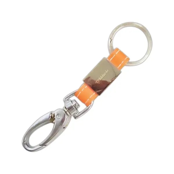 Stock connector key tag with leather connecter band and split ring.... from ASI 43270 Calconix Inc / Time Zone®