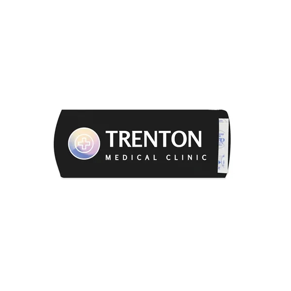 Full color USA made imprinted bandage pouch with four latex-free bandages... from ASI 54040 Fey Promo