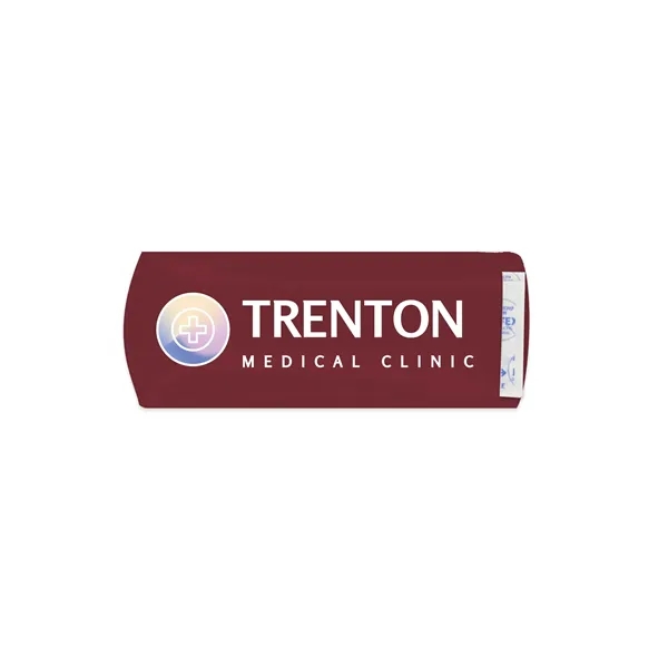 Full color USA made imprinted bandage pouch with four latex-free bandages... from ASI 54040 Fey Promo