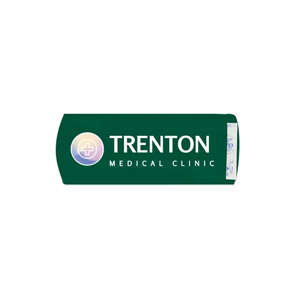 Full color USA made imprinted bandage pouch with four latex-free bandages... from ASI 54040 Fey Promo