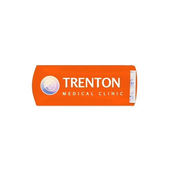 Full color USA made imprinted bandage pouch with four latex-free bandages... from ASI 54040 Fey Promo