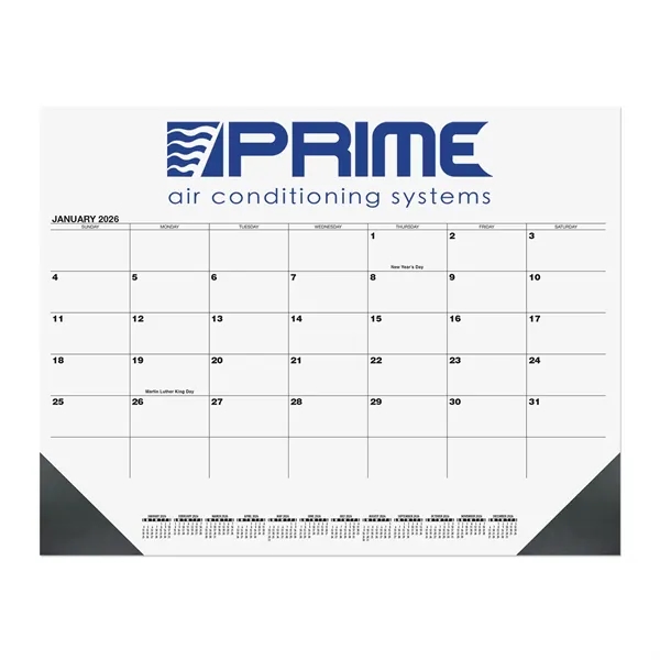 13-month calendar desk pad with chipboard back and two corners at... from ASI 98360 WOWLine