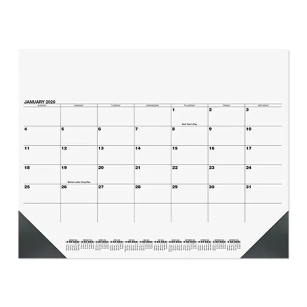 13-month calendar desk pad with chipboard back and two corners at... from ASI 98360 WOWLine