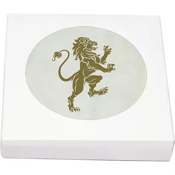 Marble coasters are heavy duty and will last a long time.... from ASI 61966 HPG / Beacon Promotions