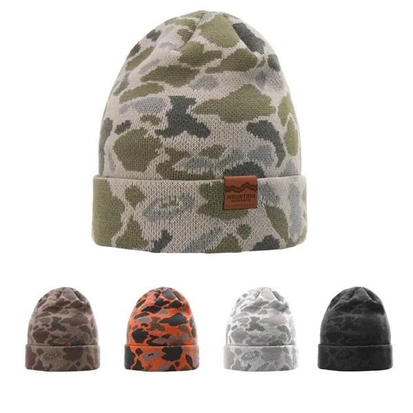 Warm, flexible duck camo beanie with double-layer knit-ideal for custom branding... from ASI 72657 Active Life Promo