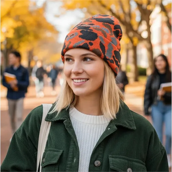 Warm, flexible duck camo beanie with double-layer knit-ideal for custom branding... from ASI 72657 Active Life Promo