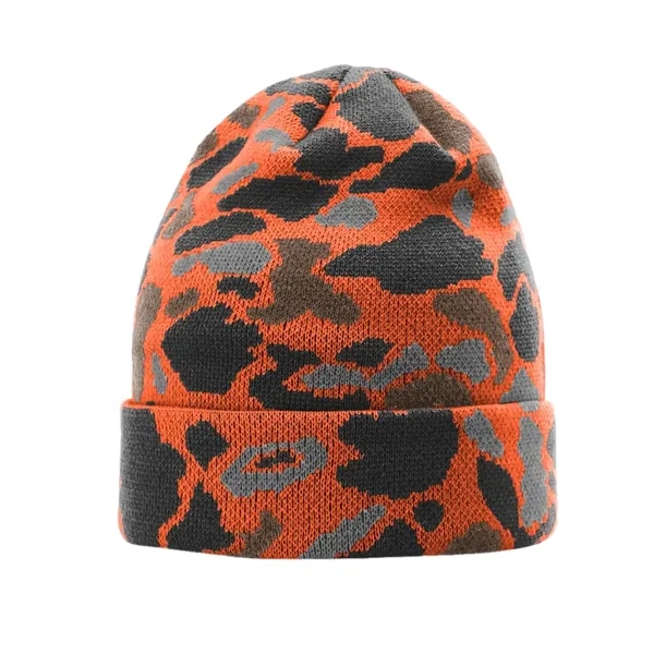 Warm, flexible duck camo beanie with double-layer knit-ideal for custom branding... from ASI 72657 Active Life Promo