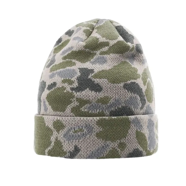 Warm, flexible duck camo beanie with double-layer knit-ideal for custom branding... from ASI 72657 Active Life Promo