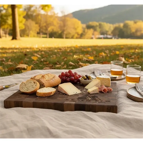 Premium walnut cutting board with large imprint area-ideal for gifts, awards,... from ASI 72657 Active Life Promo / Apres Ski Ingrain Promo
