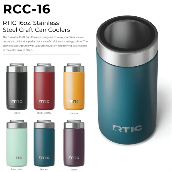 RTIC insulated stainless steel cooler for 16 ounce cans and bottles.... from ASI 74601 Calico