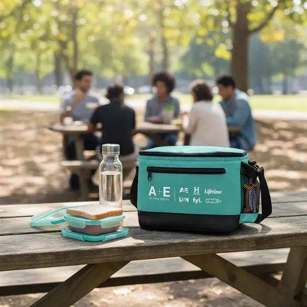 The Chiller Six-Pack Insulated Cooler Lunch Bag with a front zippered... from ASI 89955 StrombergBrand / Stromberg