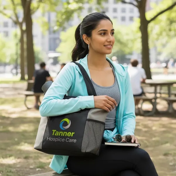 The Mariner Zippered Boat Tote Bag; features a front pocket and... from ASI 89955 StrombergBrand / Stromberg