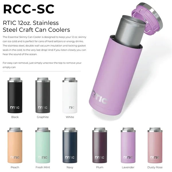 RTIC insulated stainless steel sleeve cooler for 12 ounce bottles and... from ASI 74601 Calico