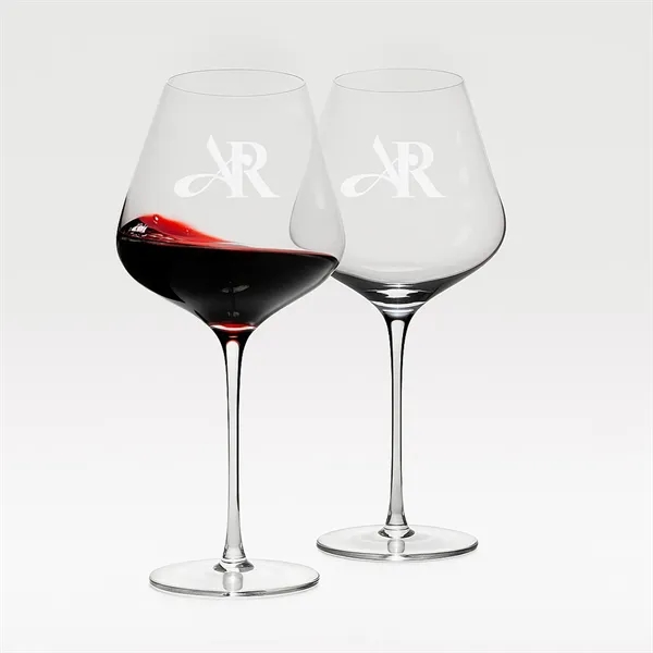 Oversized crystal wine glass set with generous bowls for aeration; customizable... from ASI 93986 Visions/Awardcraft