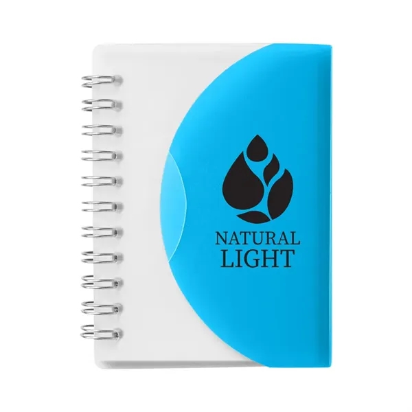 Small wire-bound notebook with flexible fold-over cover, tab-style closure and 60... from ASI 79530 Prime Line