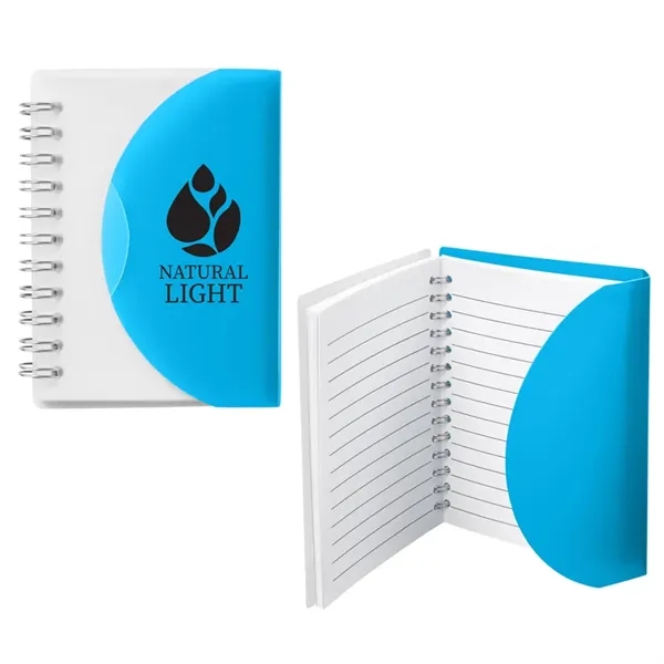 Small wire-bound notebook with flexible fold-over cover, tab-style closure and 60... from ASI 79530 Prime Line