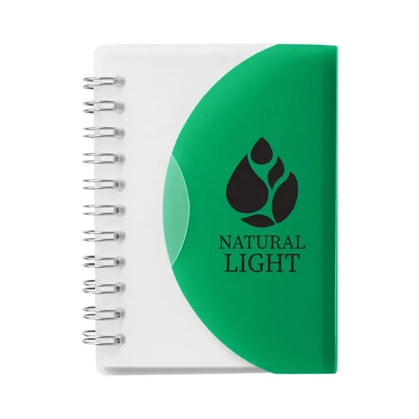 Small wire-bound notebook with flexible fold-over cover, tab-style closure and 60... from ASI 79530 Prime Line
