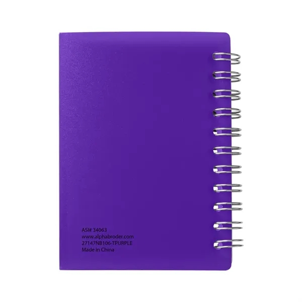 Small wire-bound notebook with flexible fold-over cover, tab-style closure and 60... from ASI 79530 Prime Line