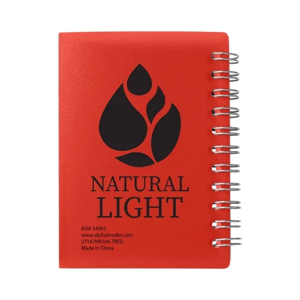 Small wire-bound notebook with flexible fold-over cover, tab-style closure and 60... from ASI 79530 Prime Line