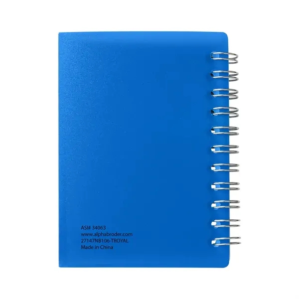 Small wire-bound notebook with flexible fold-over cover, tab-style closure and 60... from ASI 79530 Prime Line