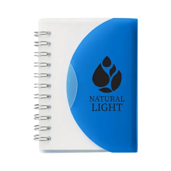 Small wire-bound notebook with flexible fold-over cover, tab-style closure and 60... from ASI 79530 Prime Line