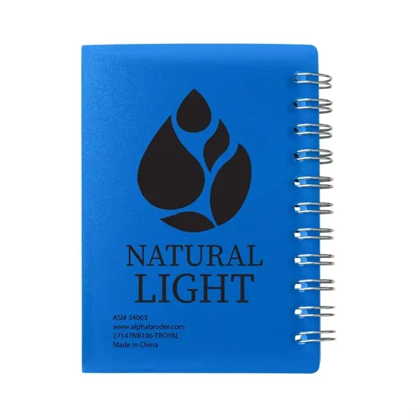 Small wire-bound notebook with flexible fold-over cover, tab-style closure and 60... from ASI 79530 Prime Line