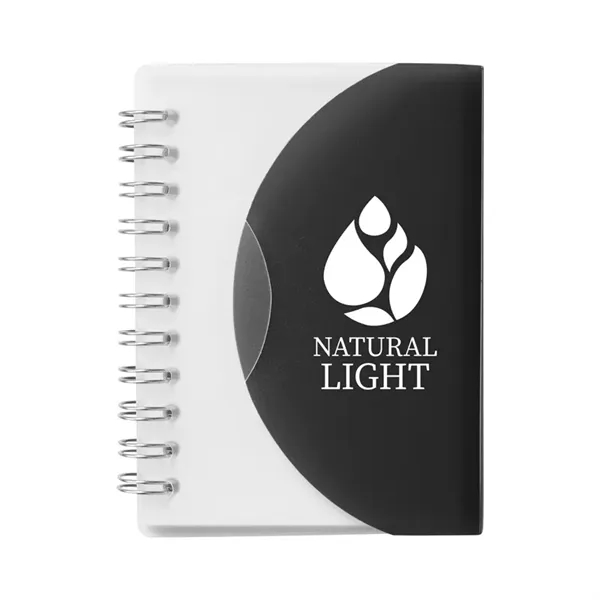 Small wire-bound notebook with flexible fold-over cover, tab-style closure and 60... from ASI 79530 Prime Line