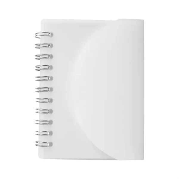 Small wire-bound notebook with flexible fold-over cover, tab-style closure and 60... from ASI 79530 Prime Line