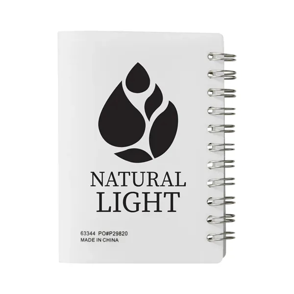 Small wire-bound notebook with flexible fold-over cover, tab-style closure and 60... from ASI 79530 Prime Line