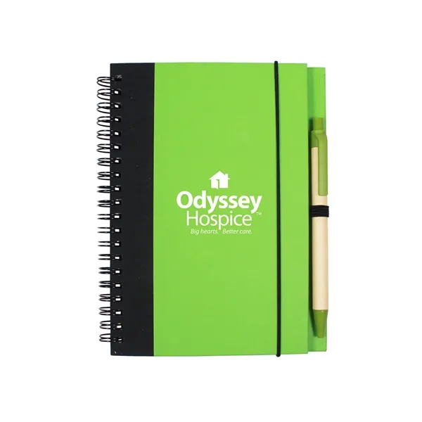 Hard cover journal notebooks with elastic pen loop, black ink pen... from ASI 79530 Prime Line