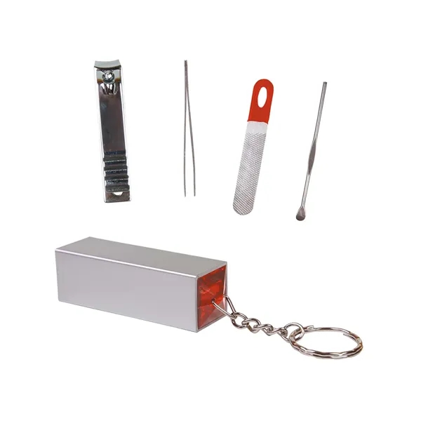 4-piece manicure set in a retractable ABS plastic case with attached... from ASI 79530 Prime Line