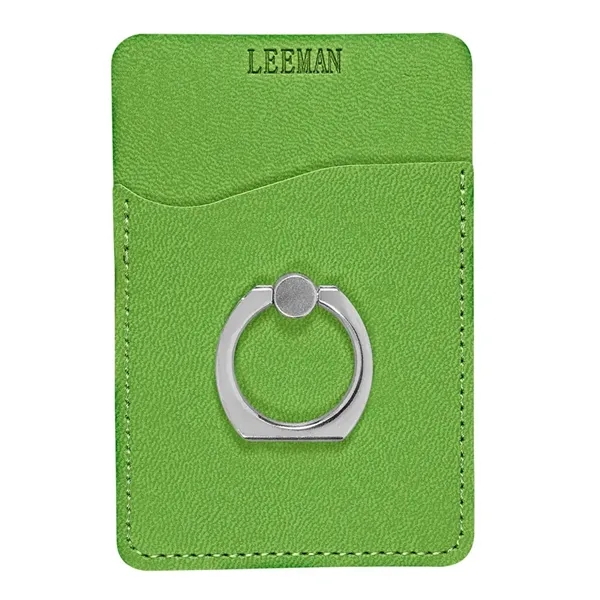 Polyurethane leatherette smartphone pocket with rotating metal ring on back that... from ASI 79530 Prime Line