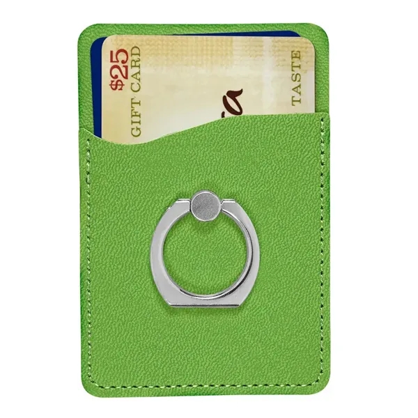 Polyurethane leatherette smartphone pocket with rotating metal ring on back that... from ASI 79530 Prime Line